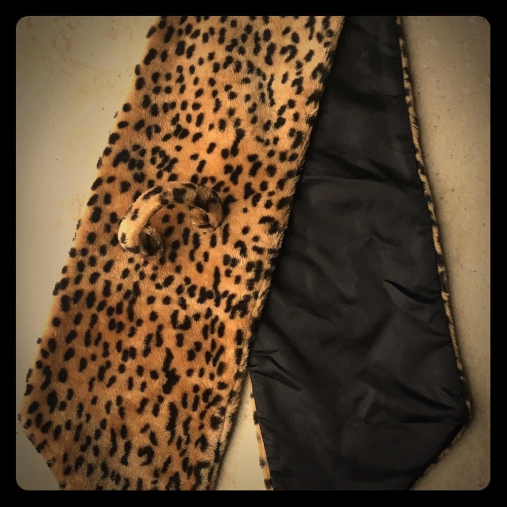 Faux leopard scarf